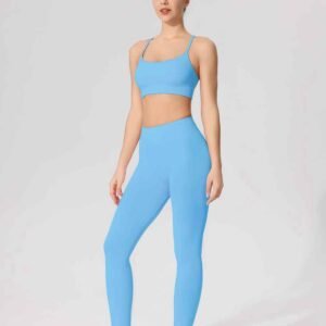 Leggings acampanados de cintura alta de color verde oscuro