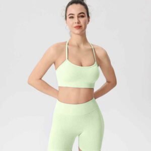 Sujetador deportivo de yoga verde esmeralda RUXI es1532