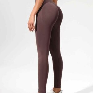 Leggings de yoga de cintura alta de color gris claro RUXI