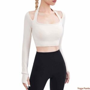 Sujetador deportivo sin costuras color marfil para mujer