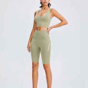 Conjunto de pantalones de yoga marrones acogedores RUXI