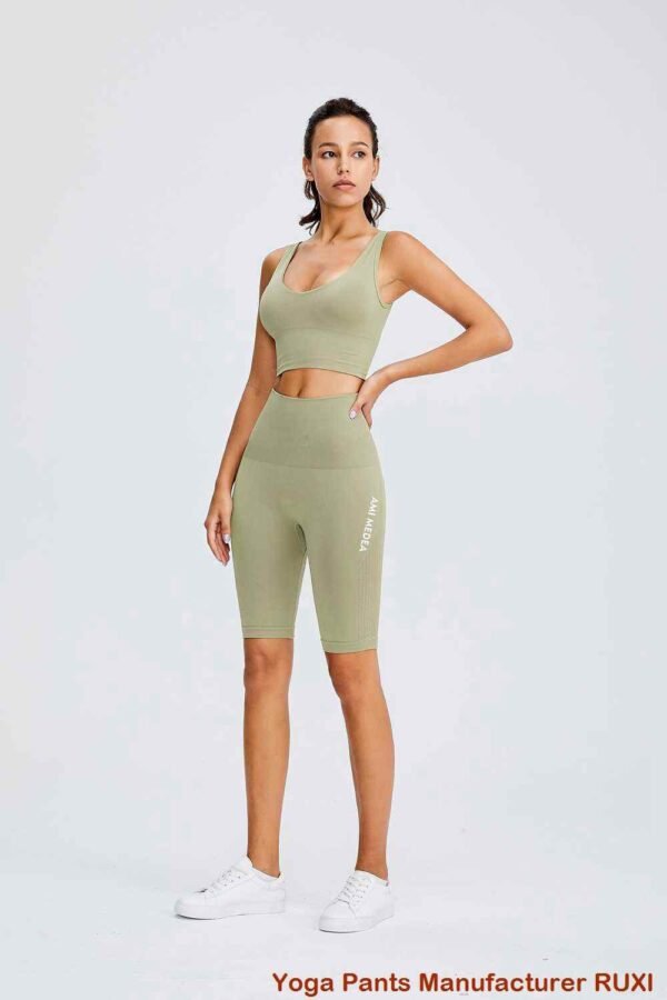 Conjunto de pantalones de yoga marrones acogedores RUXI