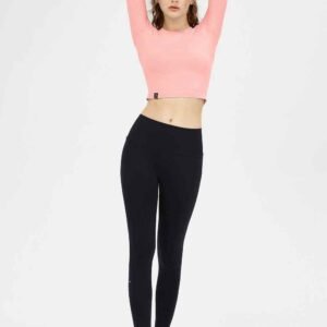 Leggings de piel sintética con cintura alta para mujer