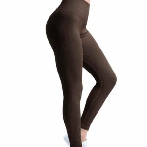 Pantalones capri de yoga de cintura alta color azul marino