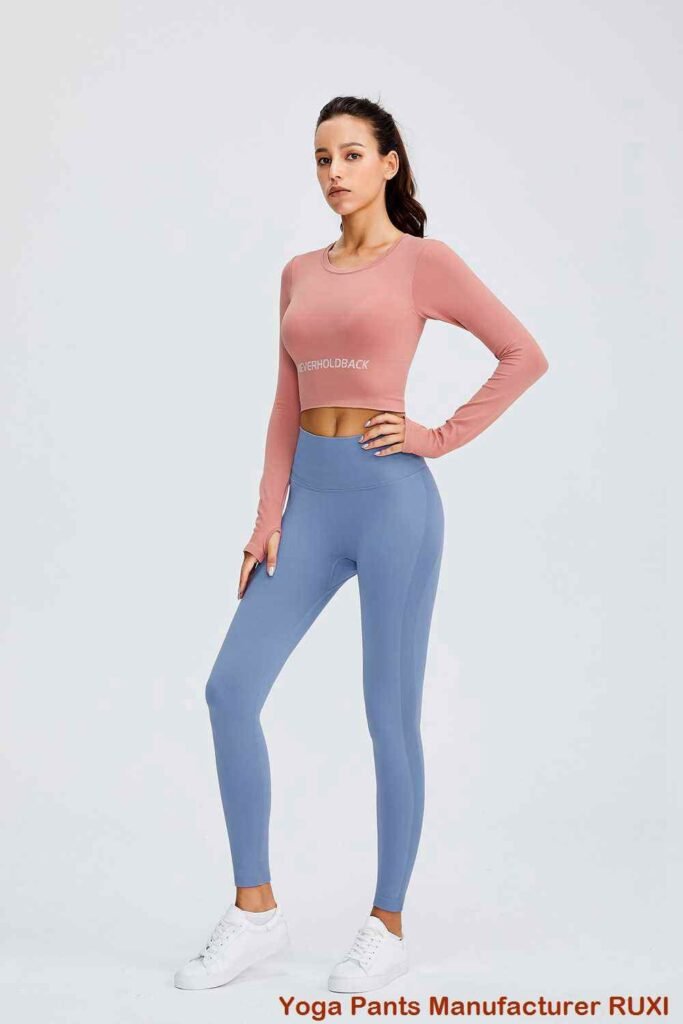 Pantalones cortos de yoga con cintura alta y textura RUXI