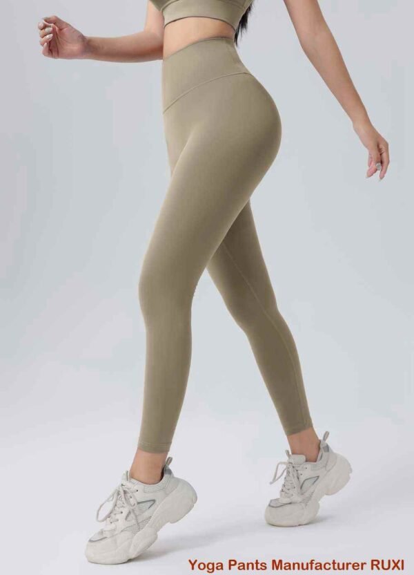 Leggings deportivos de cintura alta y fruncidos para mujer